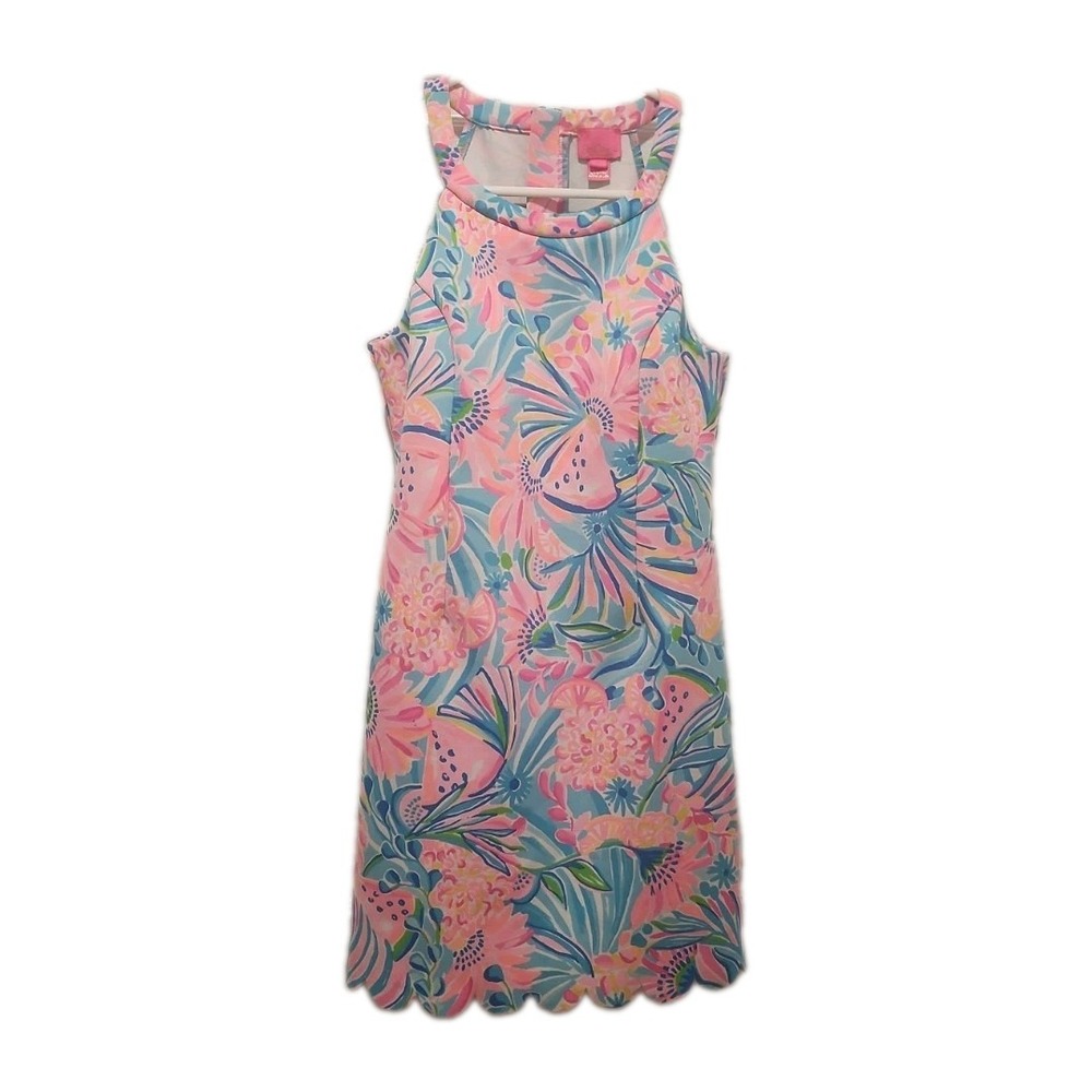 Lilly Pulitzer Girls Sophelia Shift Dress In Tropical Punch Pattern Size 14